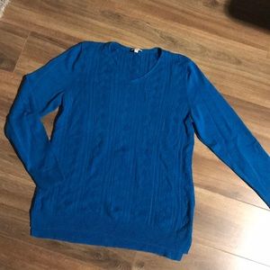 Talbots Cable Knit V-neck Sweater Long Sleeve